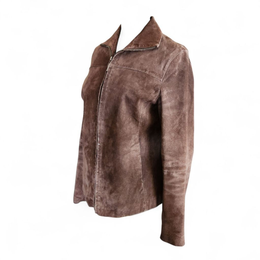 Boston Harbour Brown Suede Leather Jacket Women's M - Picture 3 of 7
